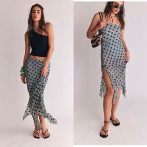 Freepeople Margot Convertible Maxi Skirt/Dress size L $98 NWT Puritan Gray